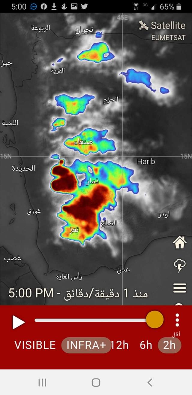 الأرصاد يتوقع هطول أمطار متفرقة وانخفاض الرؤية الأفقية 