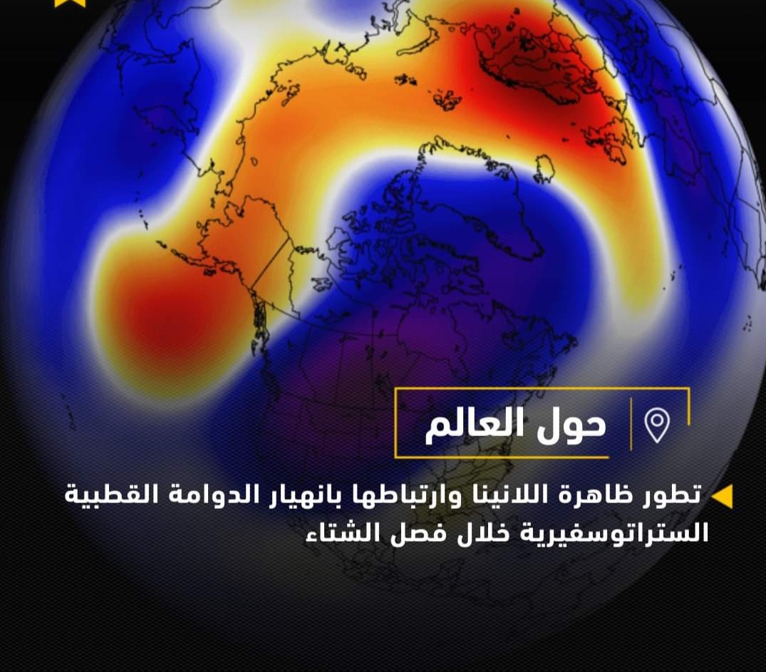 دراسة علمية : تطور ظاهرة اللانينا وارتباطها بانهيار الدوامة القطبية الستراتوسفيرية خلال فصل الشتاء